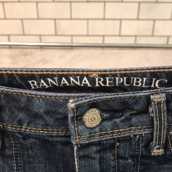 Banana Republic Denim Skirt Womens Size 0 Blue Jean Cactus Distressed Pencil - Picture 3 of 9